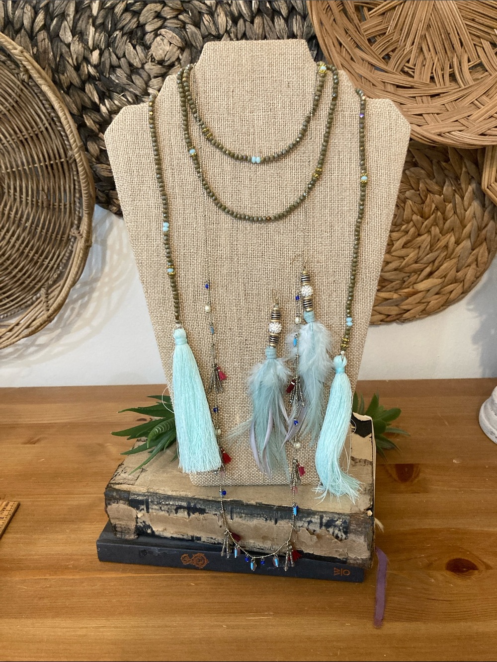 Jewelry bundle feathers|fringe and rhinestones